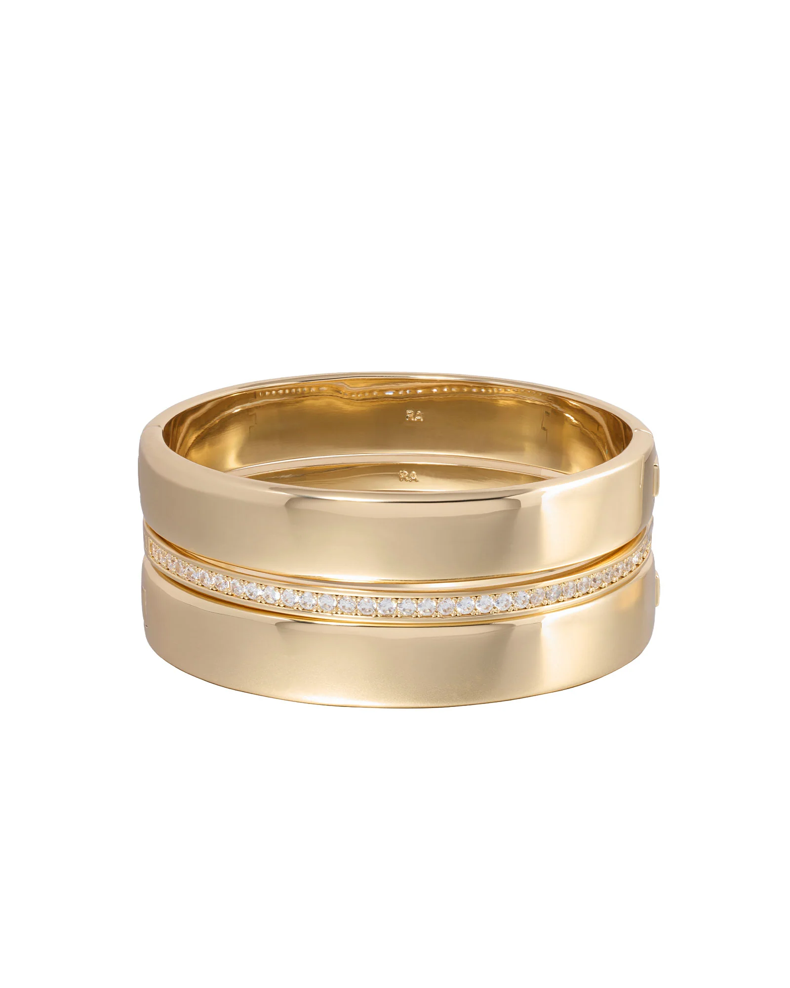 Cushion Pavé Hinged Bracelet Trio