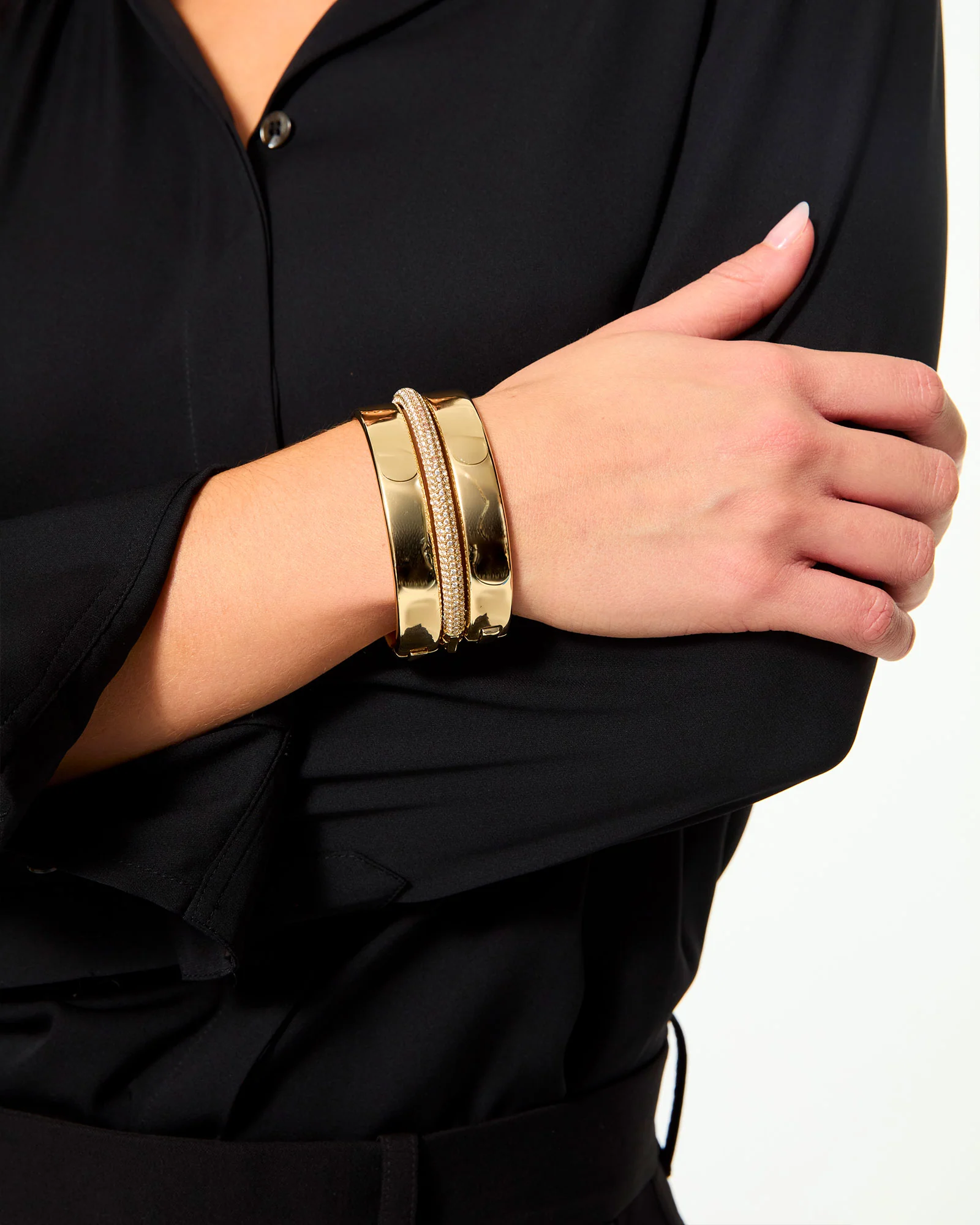 Cushion Pavé Hinged Bracelet Trio - Image 4