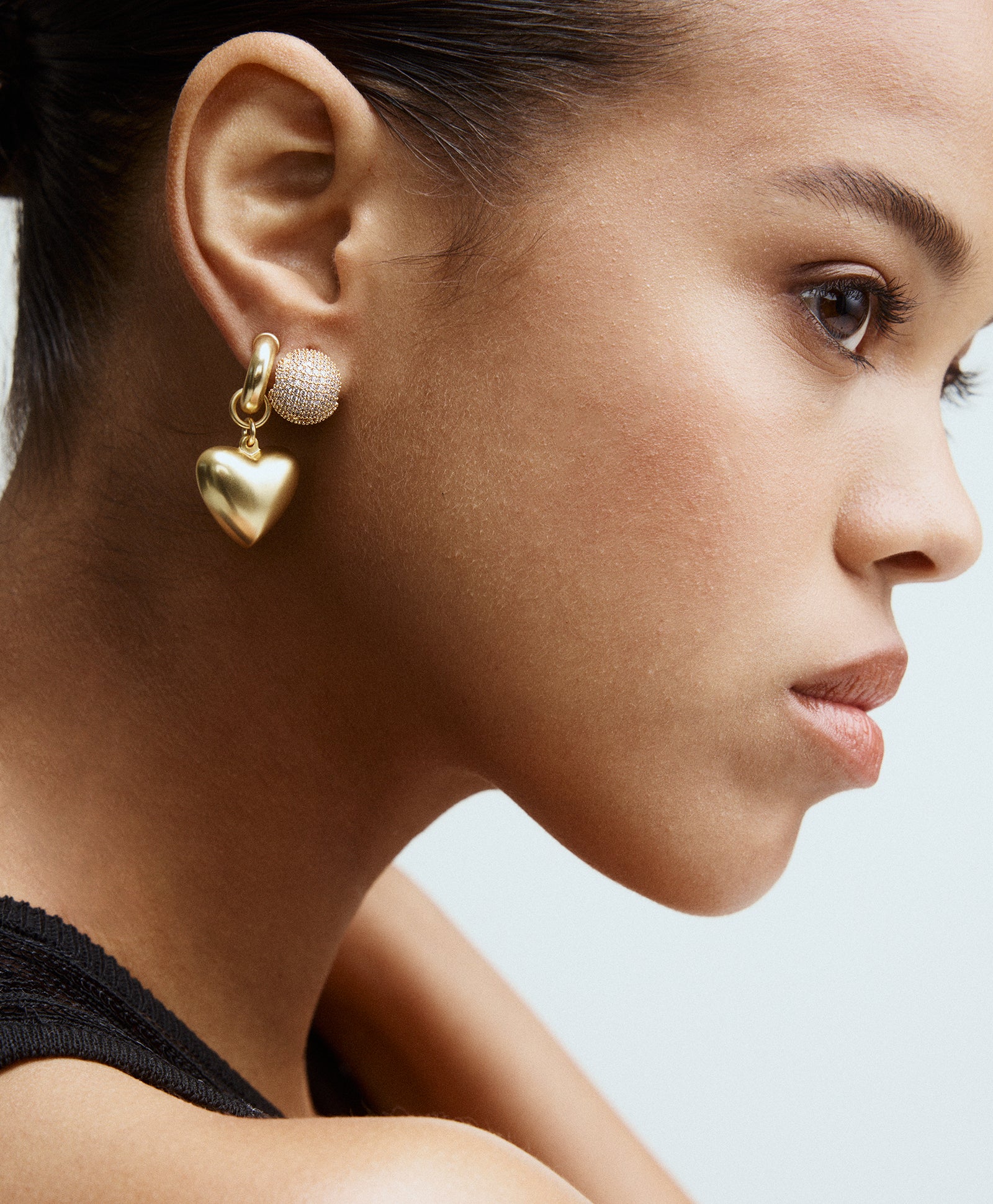 The Puffy Heart Gold Earrings - Image 5