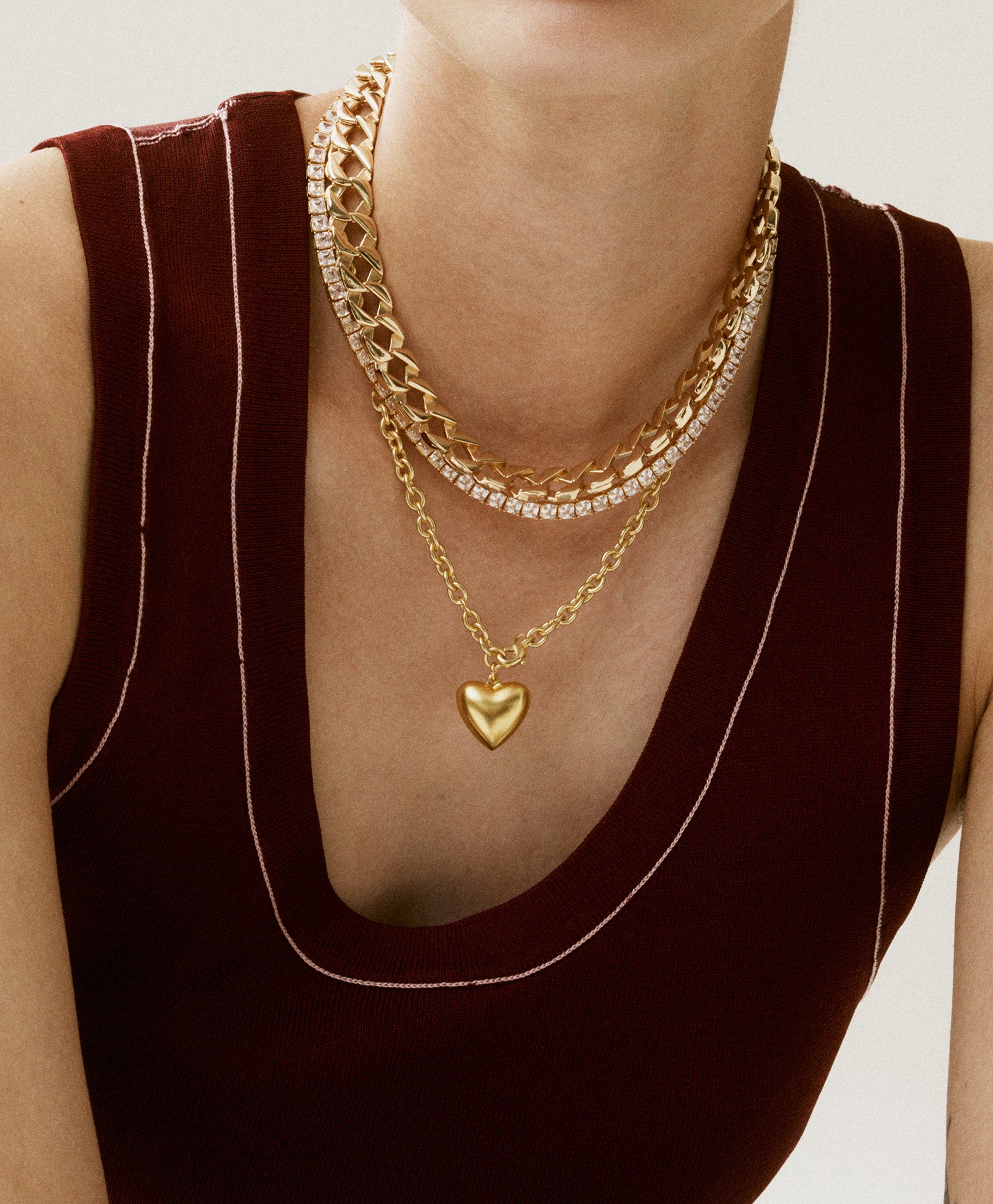 The Mini Puffy Heart Necklace in Gold - Image 4