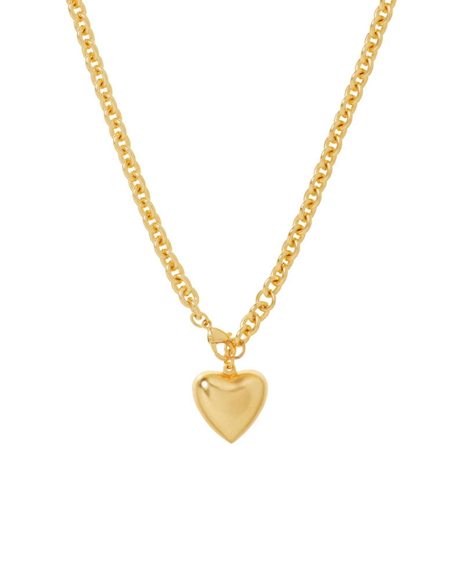 The Mini Puffy Heart Necklace in Gold - Image 5