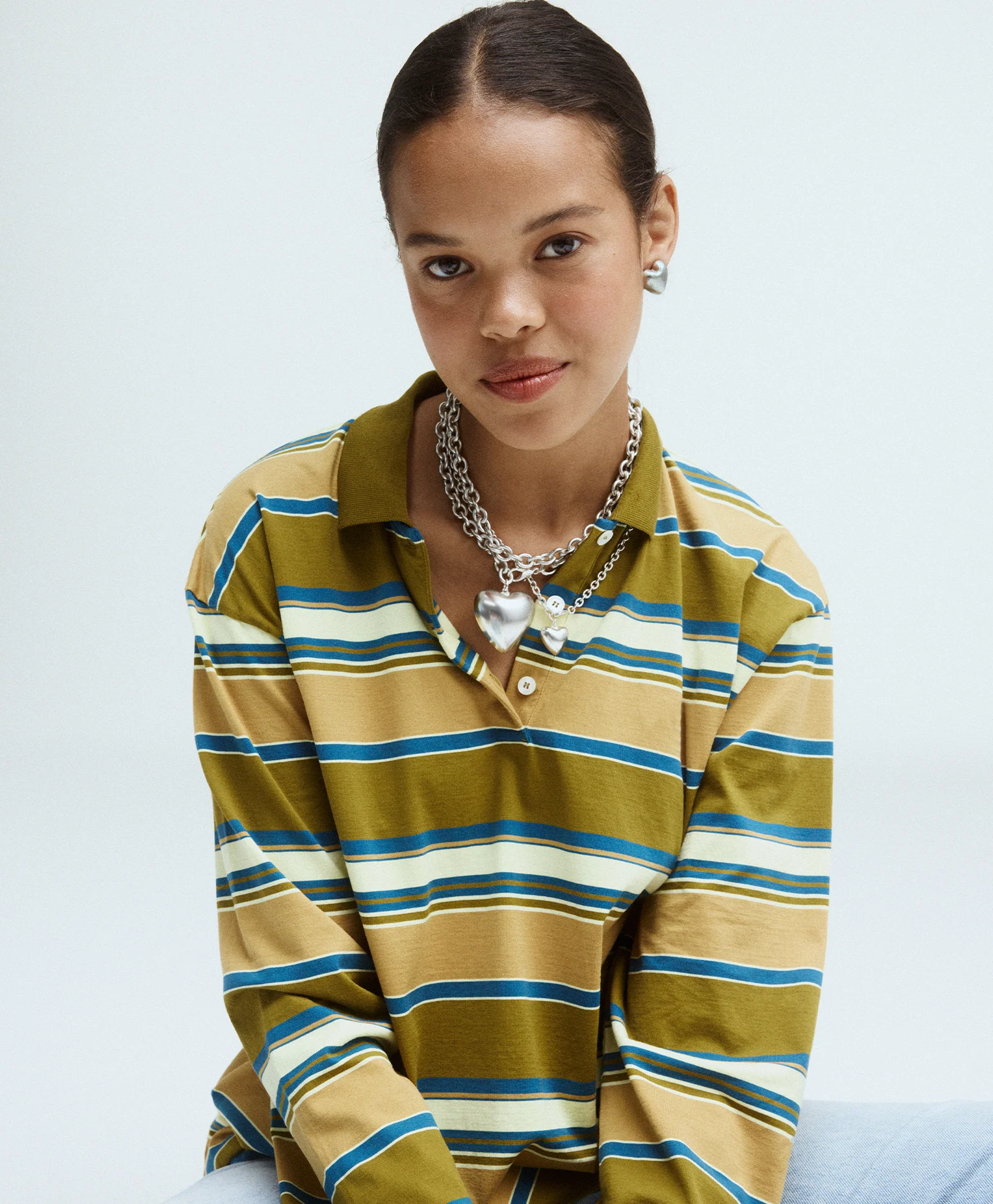 The Mini Puffy Heart Necklace in Silver - Image 4