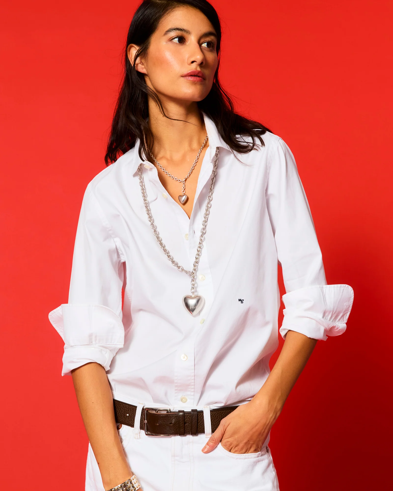 The Puffy Heart Necklace in Silver - Image 4