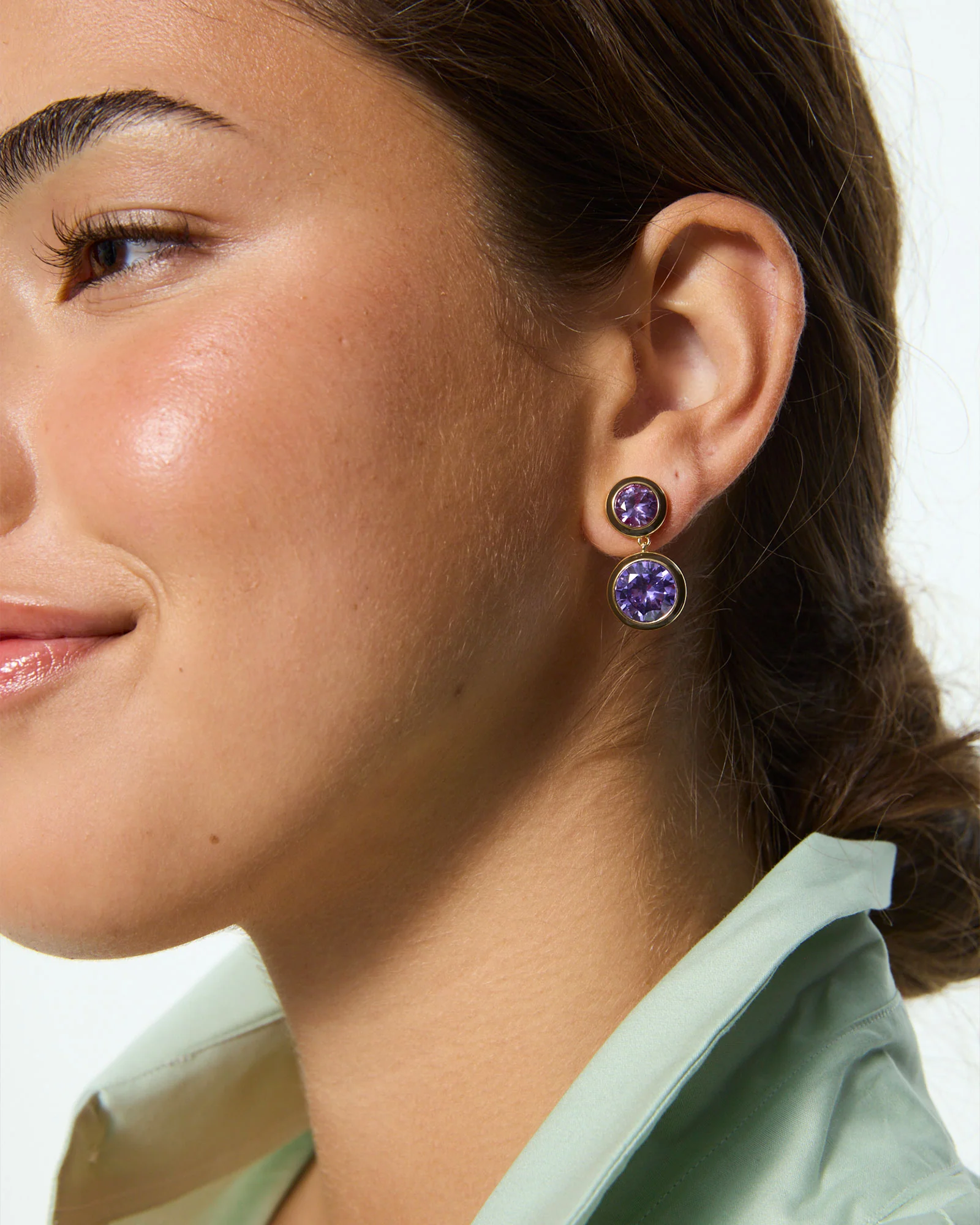 The Cubic Double Drop Earrings - Image 3