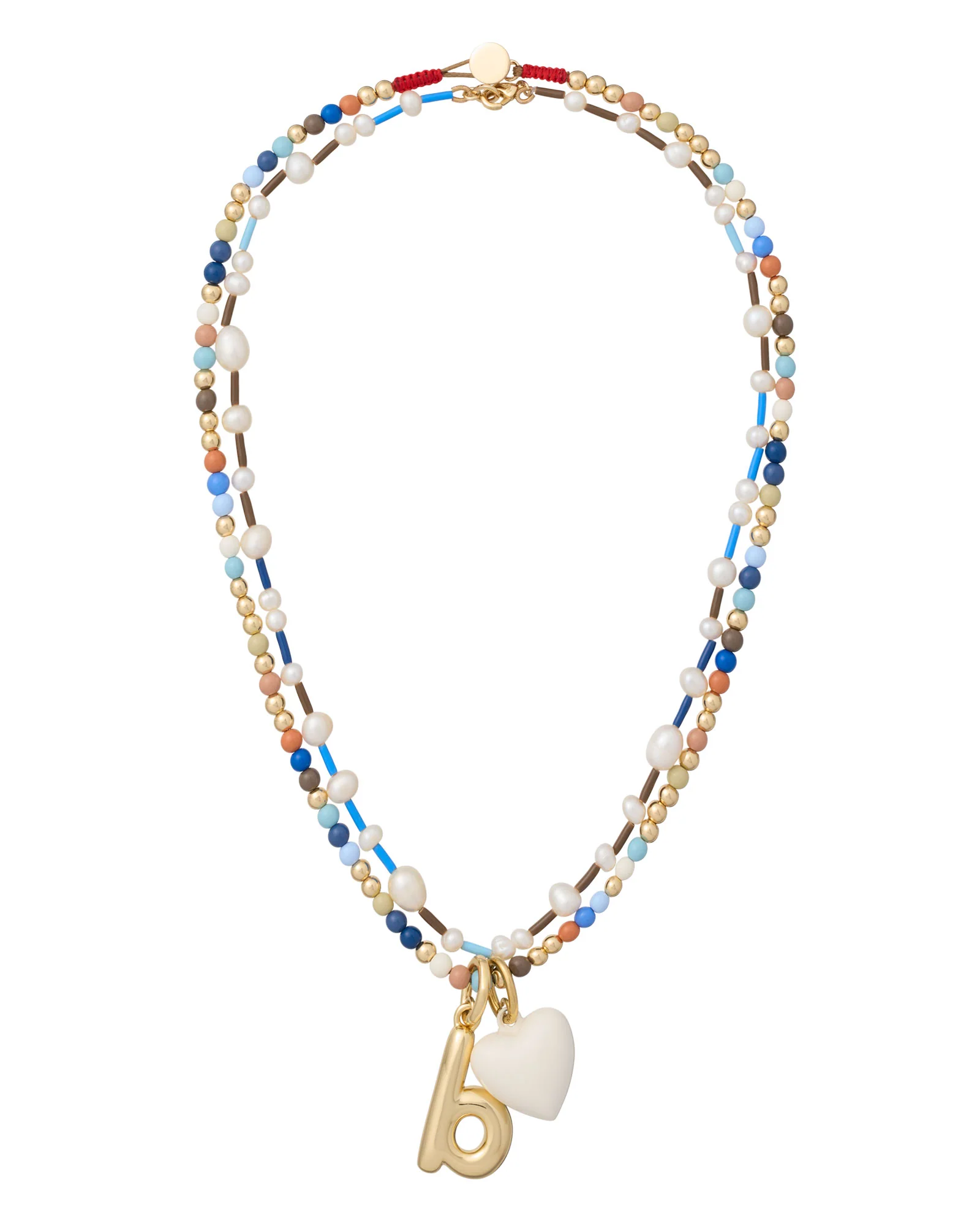 The Happy Baby Bead Necklace Duo in Denim - Image 5