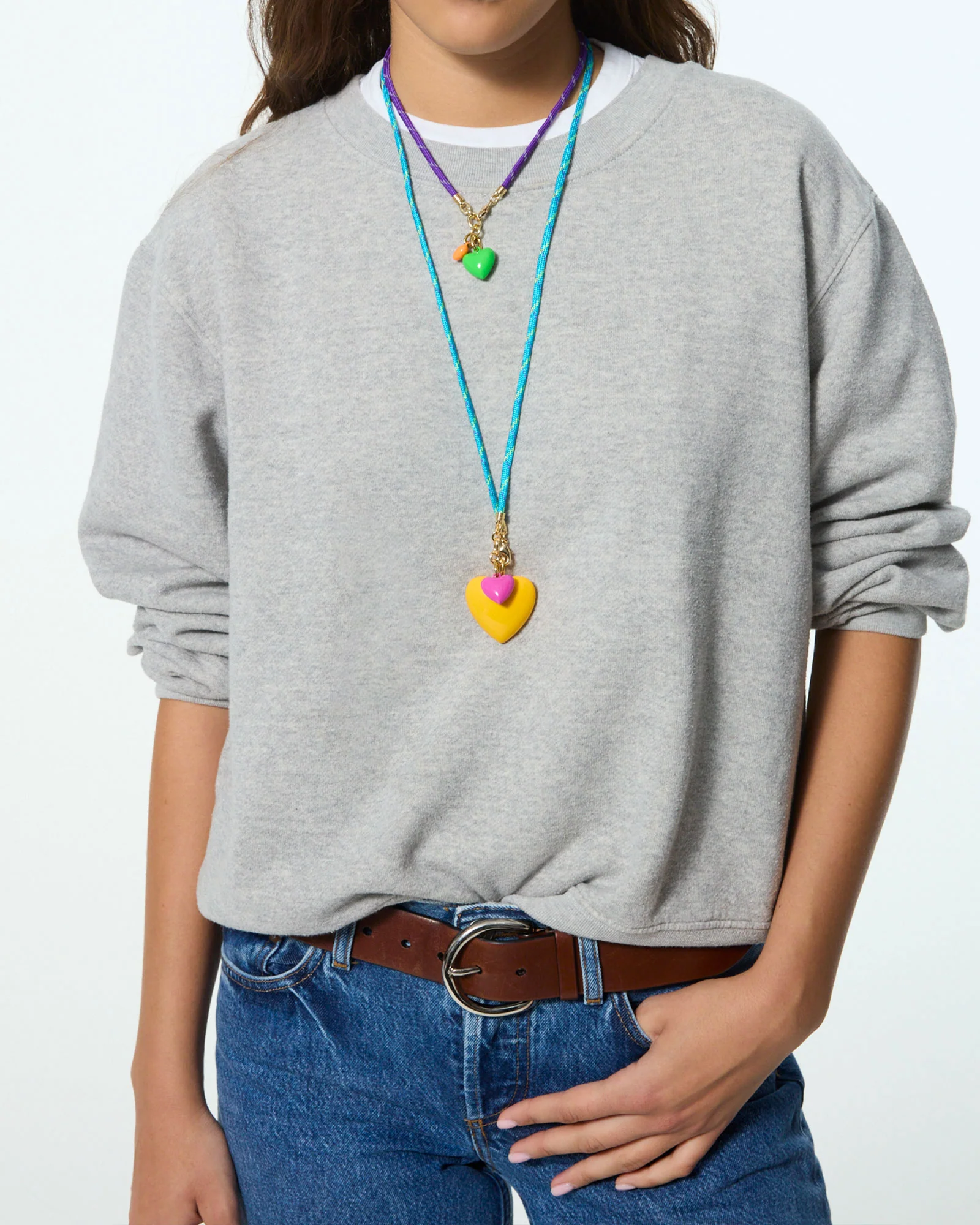 The Long Happy Cord Charm Necklace - Image 3