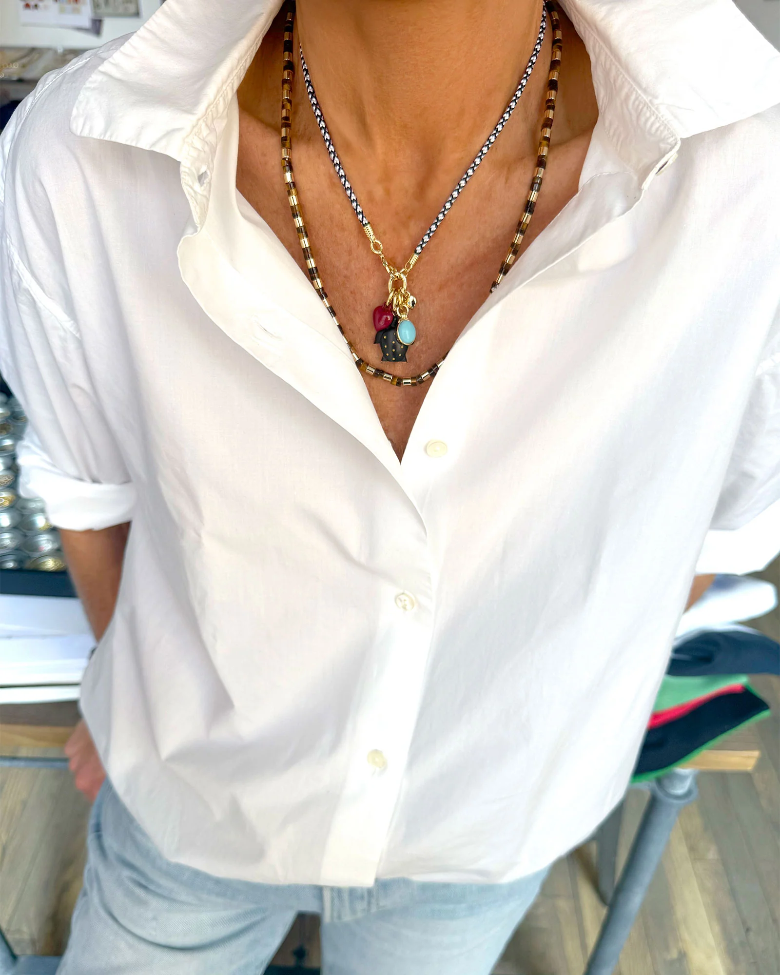 The Itsy Bitsy Happy Cord Charm Necklace - Image 4