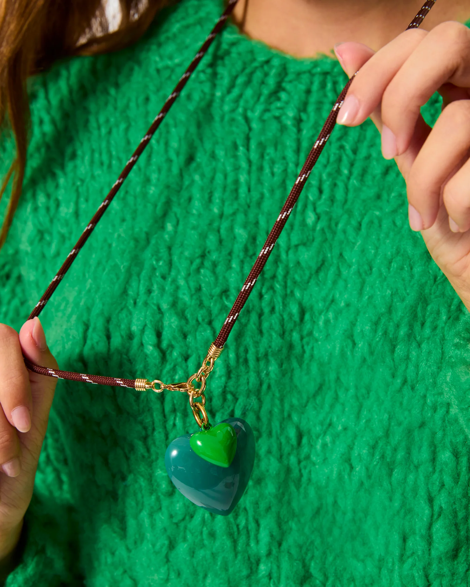 The Long Happy Cord Charm Necklace - Image 4