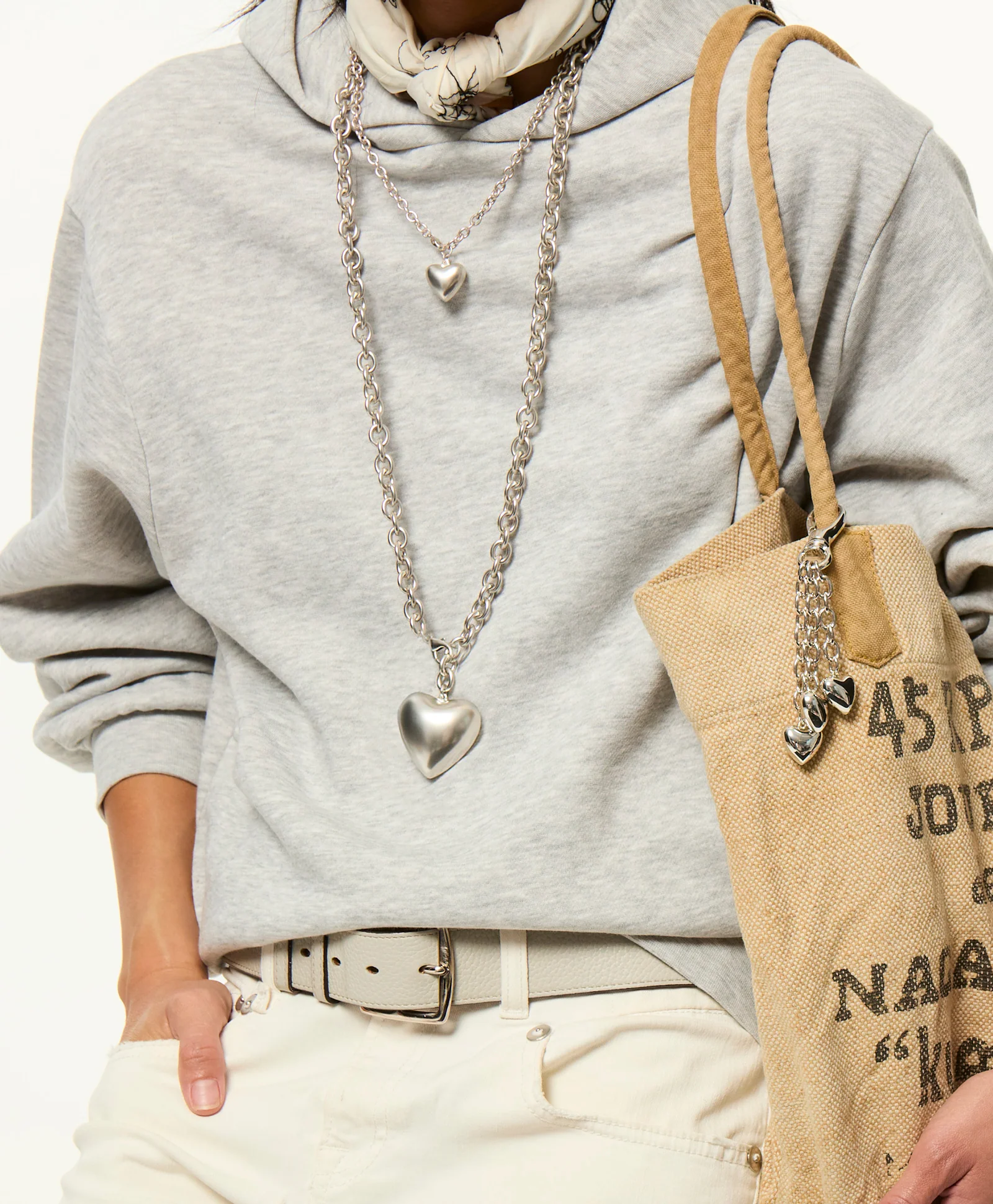 The Puffy Heart Necklace in Silver - Image 5
