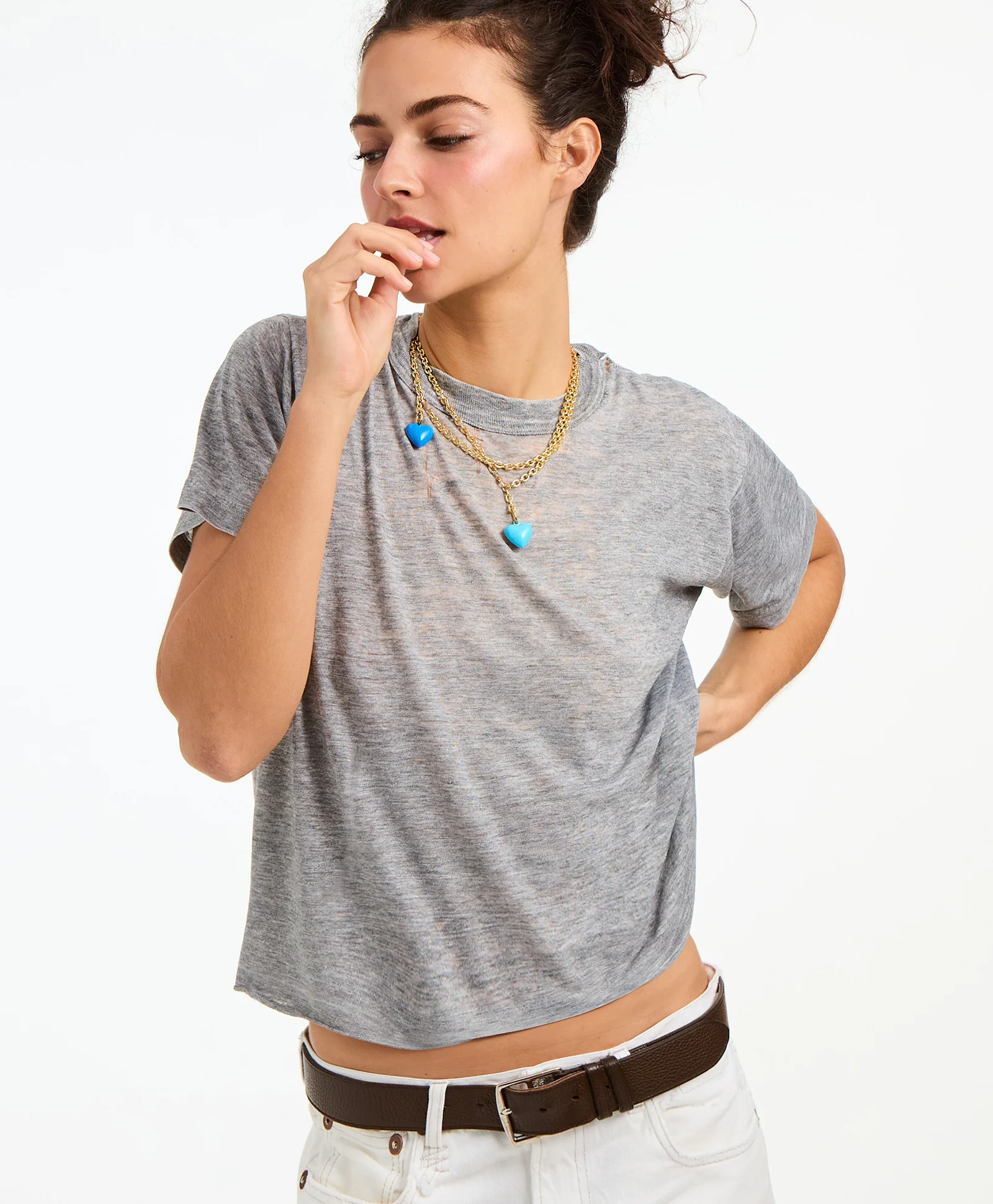 The Mini Puffy Heart Charm Necklace - Image 4