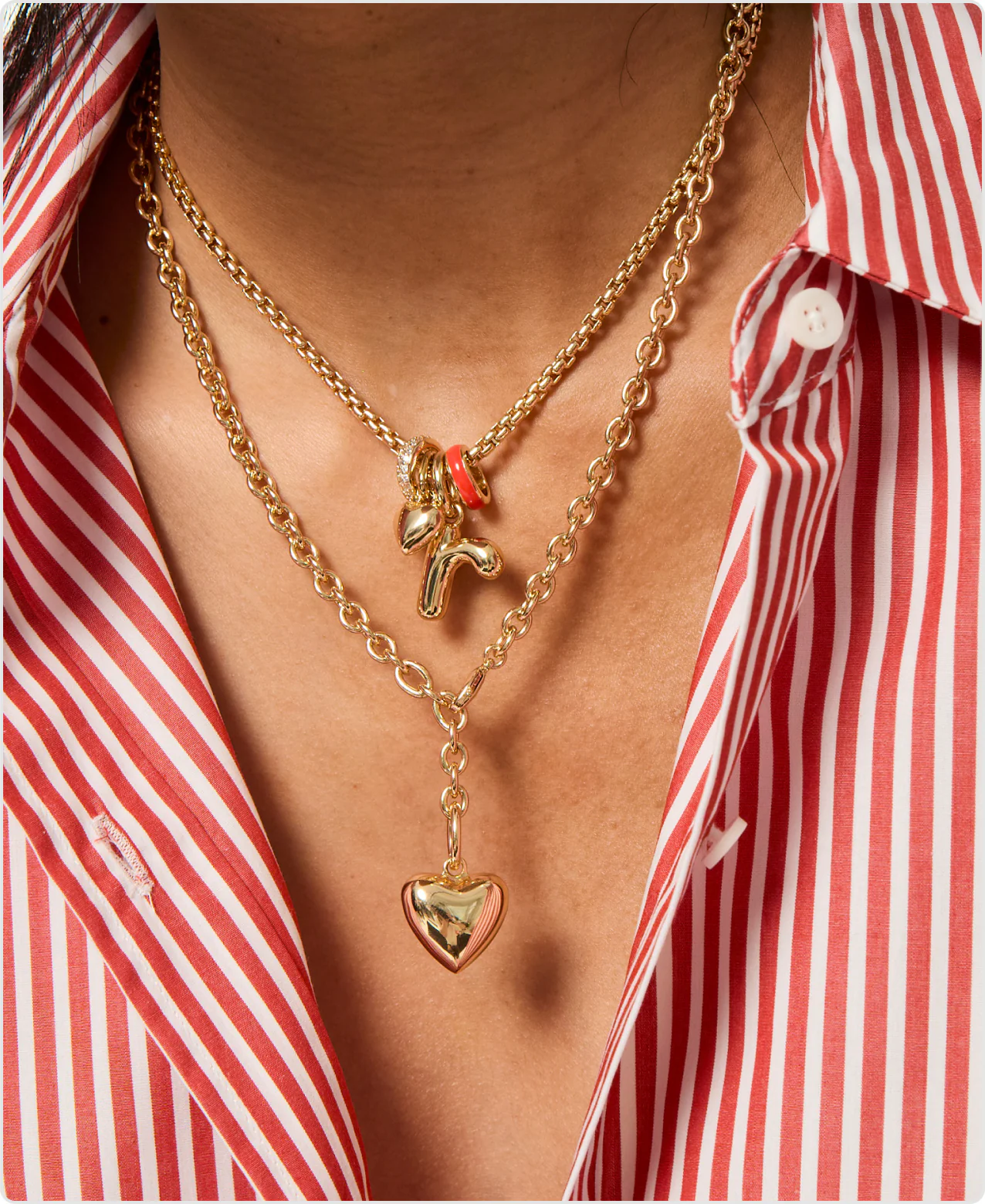 The Mini Puffy Heart Charm Necklace - Image 3