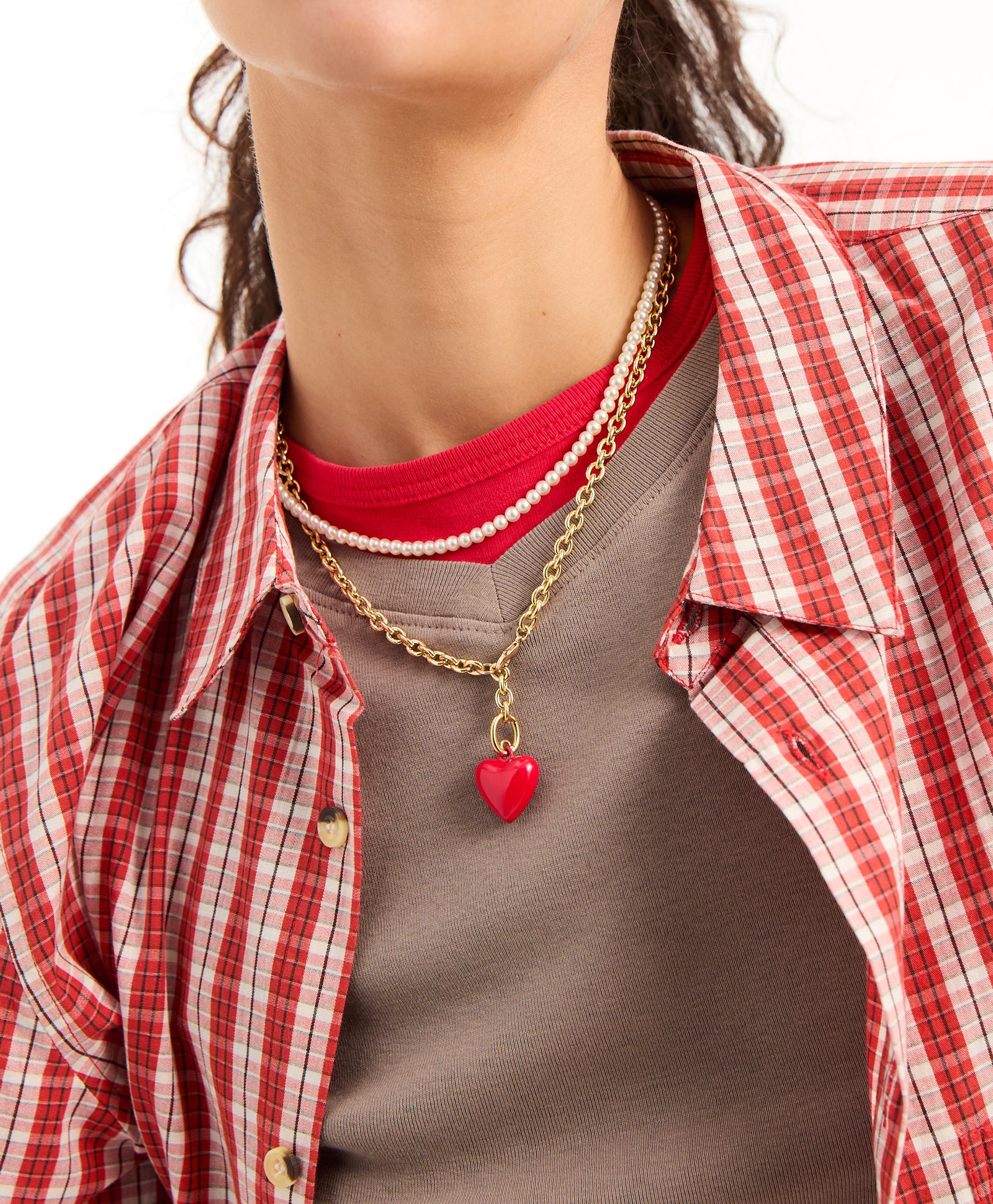 The Mini Puffy Heart Charm Necklace - Image 2