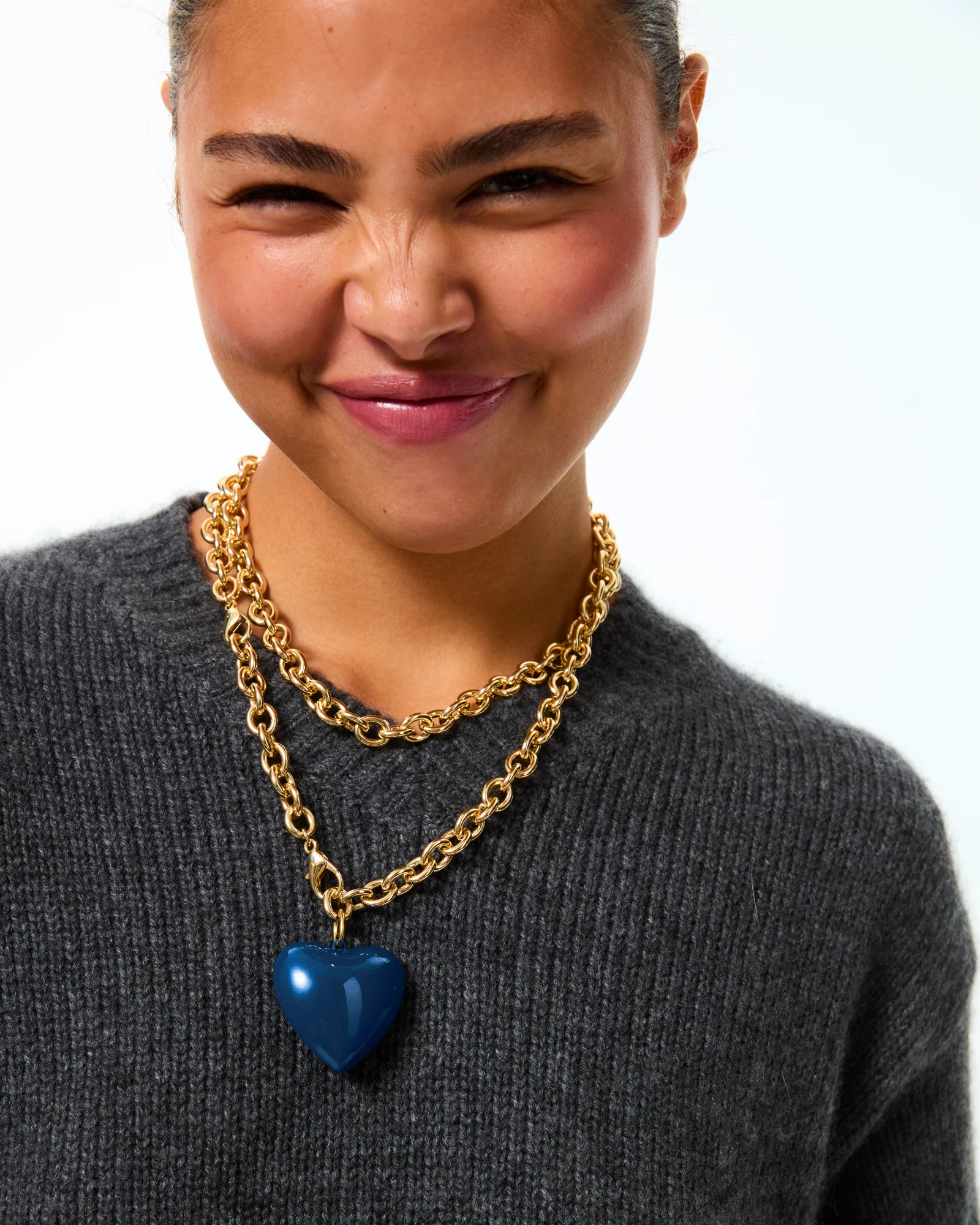 The Big Puffy Heart Charm Necklace - Image 3