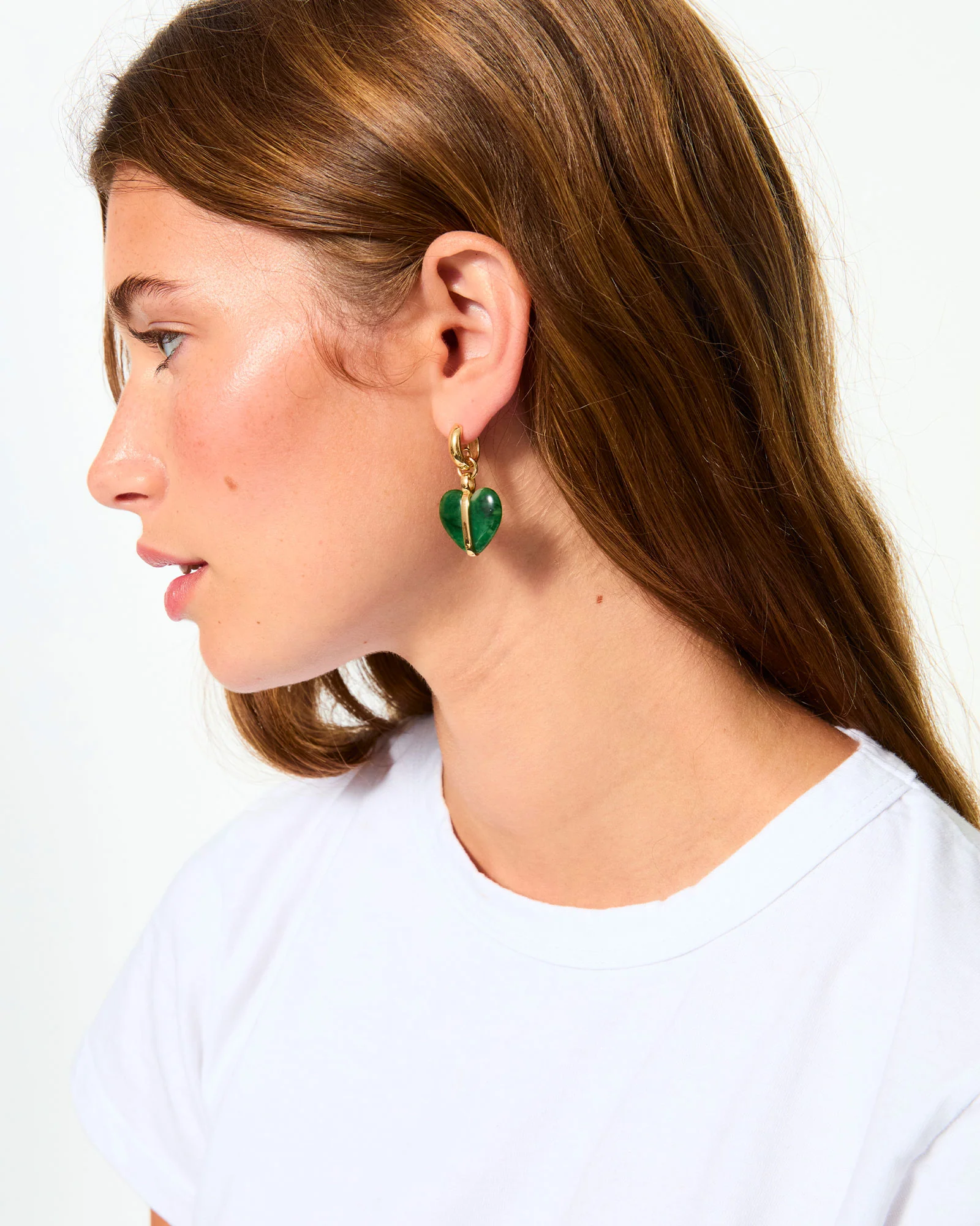 The Stone Mini Heart Earrings - Image 3