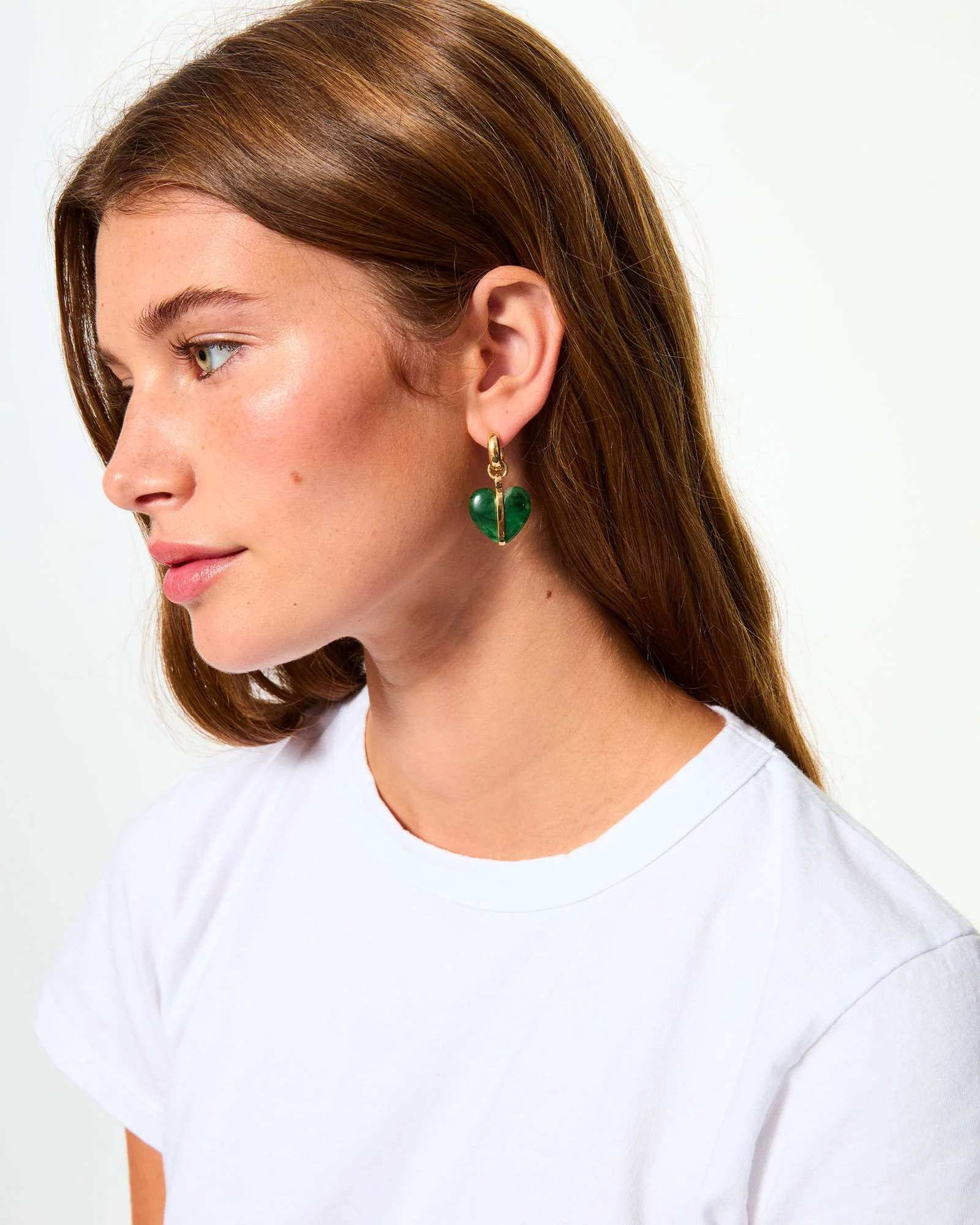 The Stone Mini Heart Earrings - Image 4